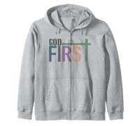 God First Christian Faith Scripture Worship Belief Zip Hoodie