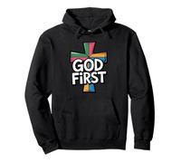 God First Christian Faith Trust Cross Pullover Hoodie