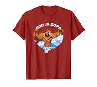 God Follower Christianity Preacher Preaching God is Dope T-Shirt, Men, Cranberry Red, Small