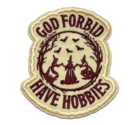 God Forbid Women Have Hobbies Patch 3 Inches Funny Sarcastic, Women's Rights, Christian, Iron On/Sew On Embroidery Fabric Applique Patches for Backpack Vest Hat, Dog Harness Army Gifts Mom Dad