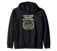 God Forbid Women Have Hobbies Witchcore Feminist Moon Magic Zip Hoodie