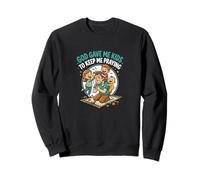 God Gave Me Kids To Keep Me Praying Christian Dad Sweatshirt