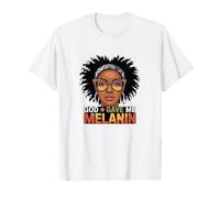 God Gave Me Melanin Afro Woman Colorful T-Shirt