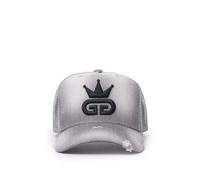 God Given Talent GGT Black Logo Acid Wash Distressed Grey Denim Mesh Snapback God Given Talent Grey One Size