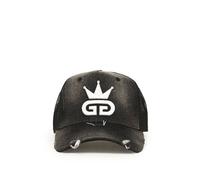 God Given Talent GGT White Logo Acid Wash Distressed Black Denim Mesh Snapback God Given Talent Black One Size