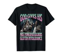 God Gives Gluten Intolerance Funny Hard Skeleton Meme T-Shirt