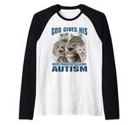God Gives His Most Powerful Soldiers Autism Funny Bootleg Raglan Baseball Tee