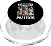 God Gives His Most Powerful Soldiers Autism Funny Cats Meme PopSockets PopGrip for MagSafe