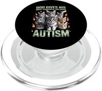 God Gives His Most Powerful Soldiers Autism Funny Cats Meme PopSockets PopGrip for MagSafe
