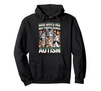 God Gives His Most Powerful Soldiers Autism Funny Cats Meme Pullover Hoodie