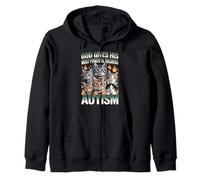 God Gives His Most Powerful Soldiers Autism Funny Cats Meme Zip Hoodie