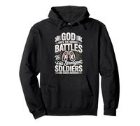 God Gives The Hardest Battles Soldiers Lung Cancer Awareness Pullover Hoodie