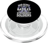 God Gives The Hardest Battles To His Strongest Soldiers PopSockets PopGrip for MagSafe