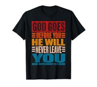 God Goes Before You Deuteronomy 31:8 Christian Vintage Value Graphic T-Shirt