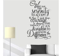 God Grant Me Serenity Prayer Quote Wall Sticker Vinyl Lettering for Room Decor Wallpaper Living Room Bedroom Art Mural 56X88Cm