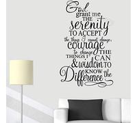 God Grant Me Serenity Prayer Quote Wall Sticker Vinyl Lettering for Room Decor Wallpaper Living Room Bedroom Art Mural 56X88Cm