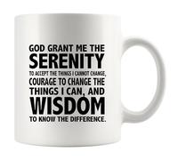 God Grant Me The Serenity Prayer Inspirational Gifts Sobriety Recovery Sober Motivational Christian Gifts for Women Men Coffee Ceramic Mug 11 oz White