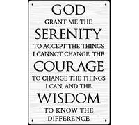 god grant me the serenity tin sign Vintage metal signs Christian Wall Art Serenity Prayer 12x8 In