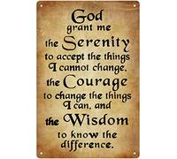 god grant me the serenity tin sign Vintage metal signs Christian Wall Art Serenity Prayer sign 8x6 inches