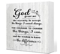 God Grant Me the Serenity to Accept The Things I Cannot Change Wooden Sign Desk Decor,Bible Verse Wood Block Sign Desk Decorations for Christian Home Bedroom Girls Room Office Shelf Table Decor