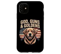 God Guns And Goldens American Flag Golden Retriever Case for iPhone 11