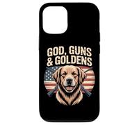God Guns And Goldens American Flag Golden Retriever Case for iPhone 12/12 Pro