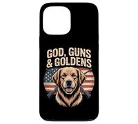 God Guns And Goldens American Flag Golden Retriever Case for iPhone 13 Pro Max