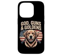 God Guns And Goldens American Flag Golden Retriever Case for iPhone 14 Pro
