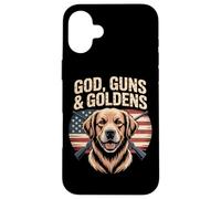 God Guns And Goldens American Flag Golden Retriever Case for iPhone 16 Plus