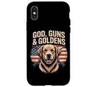 God Guns And Goldens American Flag Golden Retriever Case for iPhone X/XS