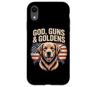 God Guns And Goldens American Flag Golden Retriever Case for iPhone XR