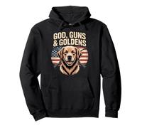 God Guns And Goldens American Flag Golden Retriever Pullover Hoodie