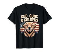 God Guns and Goldens American Flag Golden Retriever T-Shirt