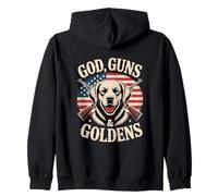 God Guns And Goldens American Flag Patriot USA Zip Hoodie
