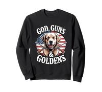 God Guns And Goldens Golden Retriever USA Flag Sweatshirt