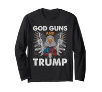 God Guns and Trump American Flag Patriotic Long Sleeve T-Shirt