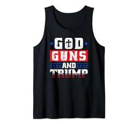 God Guns and Trump Support Donald Trump Shirt Tank Top, Men, Black, Large