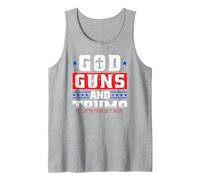God Guns and Trump Support Donald Trump Shirt Tank Top, Men, Heather Grey, Large