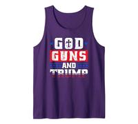 God Guns and Trump Support Donald Trump Shirt Tank Top, Men, Purple, Medium