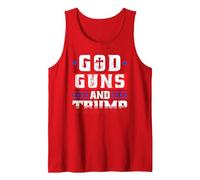 God Guns and Trump Support Donald Trump Shirt Tank Top, Men, Red, Large