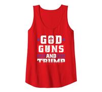 God Guns and Trump Support Donald Trump Shirt Tank Top, Women, Red, Large