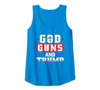 God Guns and Trump Support Donald Trump Shirt Tank Top, Women, Sapphire Blue, Medium