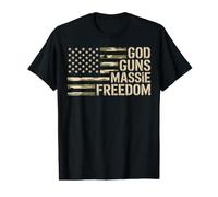 God Guns Massie Freedom Thomas Camouflage USA Flag Value Graphic T-Shirt