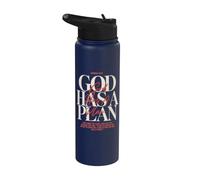 God Has A Plan Christian Faith Religious Worship Prayer Stainless Steel Insulated Water Bottle