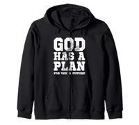 God Has A Plan Motivational Bible Verse Faith Jesus Christ Zip Hoodie