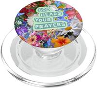 God Hears Your Prayers Christian Lily Hibiscus Flower Summer PopSockets PopGrip for MagSafe