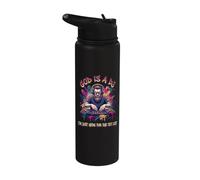 God is A DJ I'm Just Here for The Setlist Christian Music Stainless Steel Insulated Water Bottle