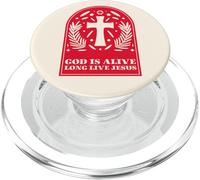 God Is Alive Long Live Jesus (Cross Graphic) PopSockets PopGrip for MagSafe