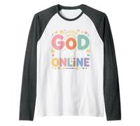 God is Always Online Church Mindset Faith - Raglan Baseball Tee