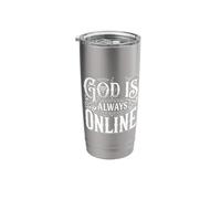 God is Always Online Church Mindset Faith |- Stainless Steel Insulated Tumbler